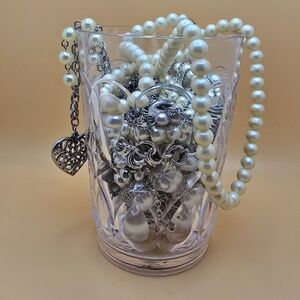 Pearl and Silver Mystery Jewelry Jar